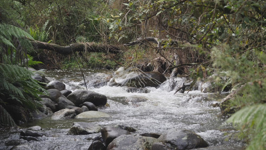 River - flowing over rocks - 4K